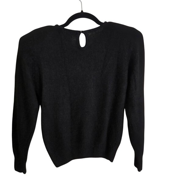 Stunning Lambswool Silk Bow Beaded Detail 1980s Sweater Size XS - Picture 3 of 7